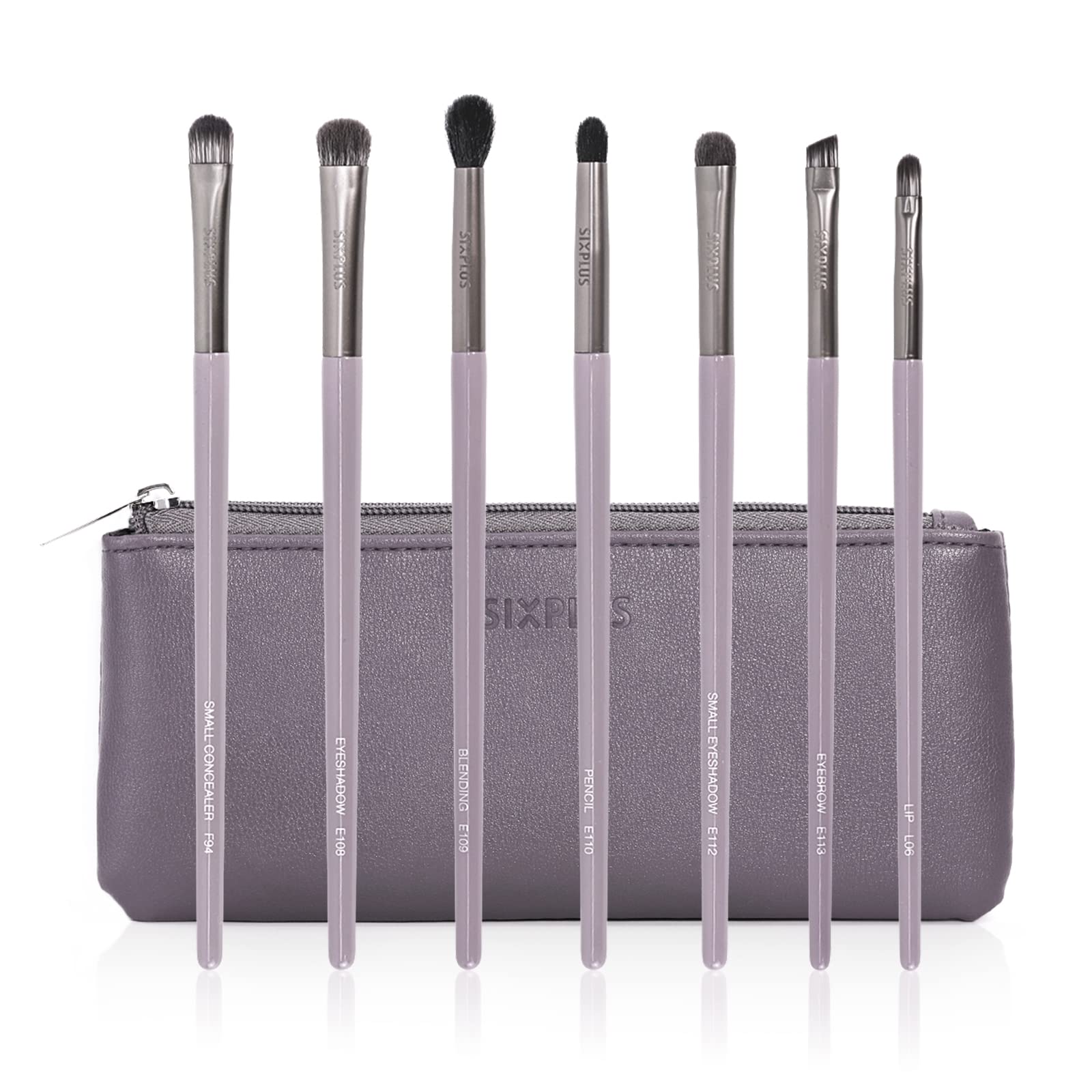 

SIXPLUS Eyeshadow Brush Set of 7, Wisteria Series, Eye Makeup Brushes, Includes Cosmetic Pouch, Ultra Soft, Portable, Purple