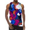 Men's Colorful Tank Top Summer Sleeveless 3D Gradient Print Vest Casual Sportswear Male Gym Tops Oversized
