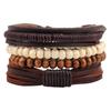 Qinuo Vintage European and American Genuine Leather Bracelet - Classic Simple Design.