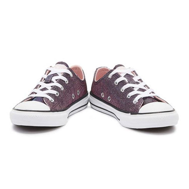 Converse Chuck Taylor All Star Comfortable Daily Wear Durable Breathable Low Top Canvas Shoes Kids Sneakers Purple Pink 665102C