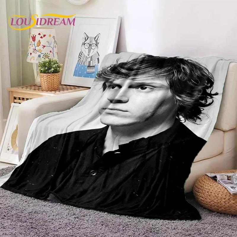 Latest Cute Evan Peters TV Actor Soft Flannel Blankets,Throw Blanket Comfortable Blanket for Picnic Beds Sofa Home Bedroom 013