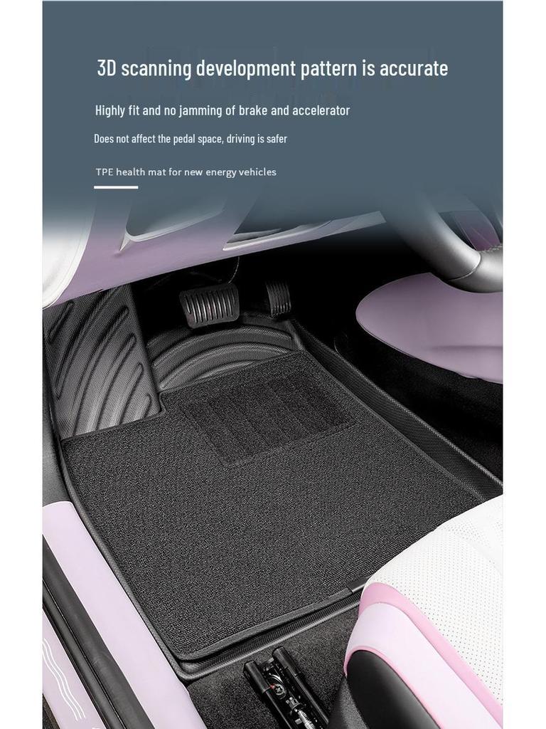 Eco-friendly Custom-fit Floor Mats Set for 2023 Buick E4: Includes TPE Trunk Mat & Seat Backrest Mat