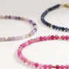 Muliti-color 3mm Faceted Nature Stone Beaded Bracelet For Women Shiny Stainless Steel Square Spacers Exquisite Party Gift