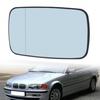 Driver/Passenger Side Mirror Glass For BMW E46 E39 Blue Tinted W/Holder Heated