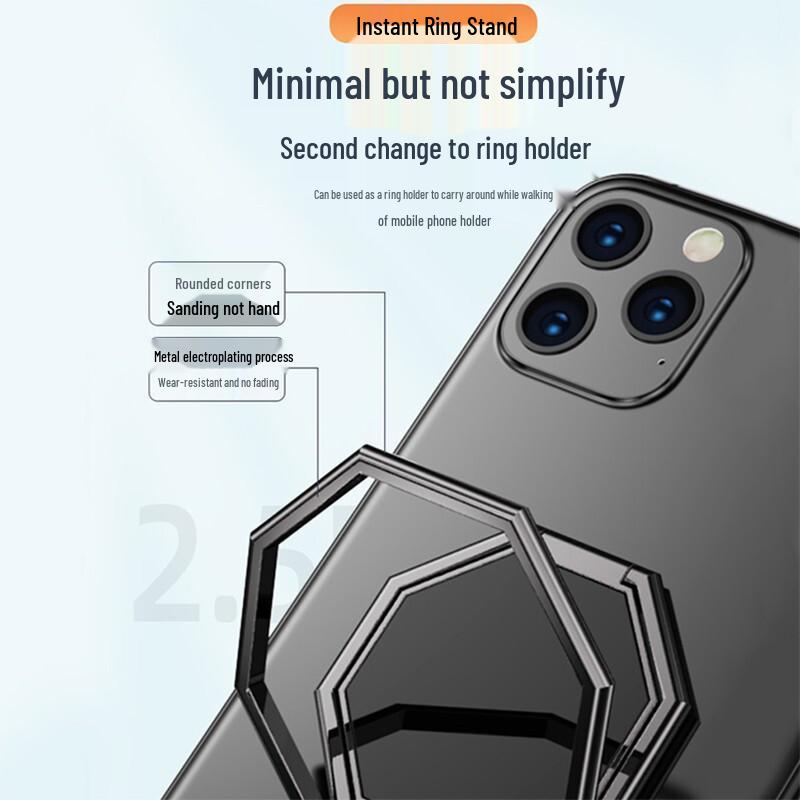 Zinc Alloy Ultra-Thin Invisible Folding Phone Stand & Adhesive Ring Holder