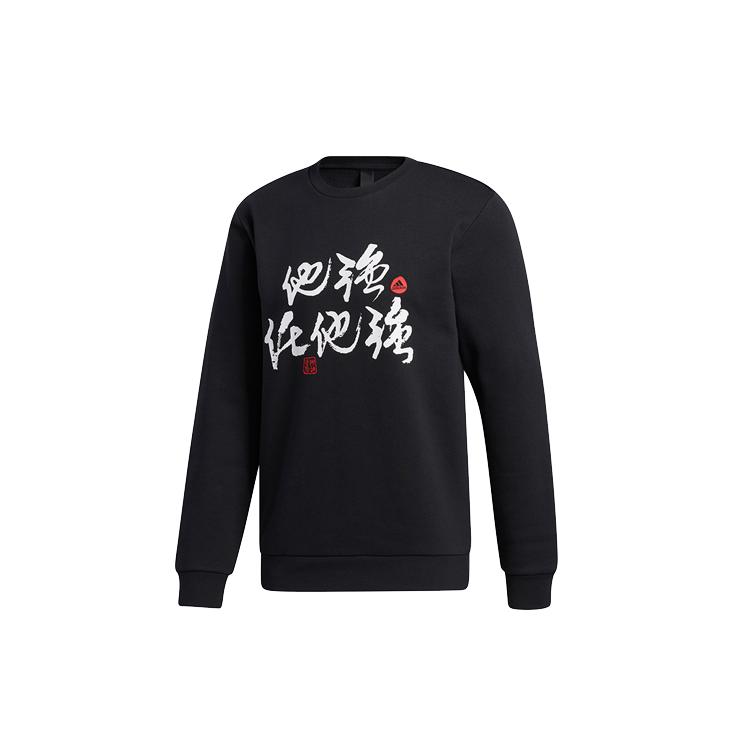 adidas Sweatshirts Men's Black Crew Neck Moderate Regular GR3044