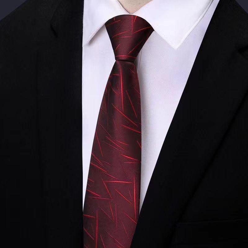 Men Stripes Pattern Tie With Polyester Fabric And Star Pattern For Formal Events