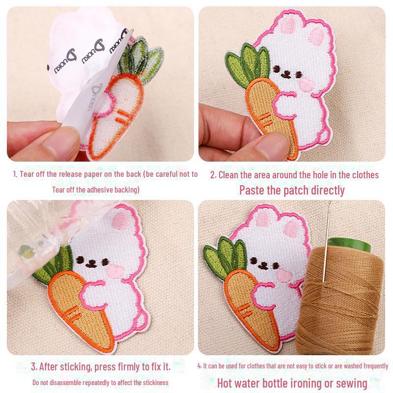 Self-Adhesive Embroidered Children's Clothing Repair Patches for Jackets