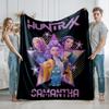 K-POP D-Demon-Hunters Custom Blanket With Your Name For Office Home Camping Nap Leisure Blankets Birthday Gifts For Girls