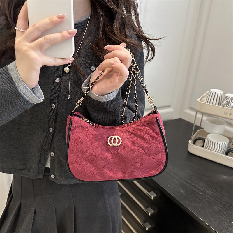2025 Women's Retro Deerskin Velvet Shoulder Bag – High-End Chain Crossbody