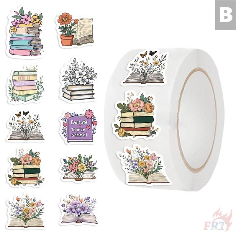 500Pcs/Roll Ins Flowers & Reading Kids Rewards Stickers - DIY Scrapbooks Album Decor Sealing Label Decals