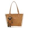Sac Seau Sac pour Femme Suede Épaule Portable Commuter Laine d'Agneau Sac Cabas Bagage