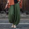 Women's Artistic Retro Loose Cotton Linen Pumpkin Patchwork Lantern Pants