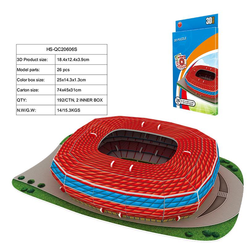 Creative DIY 3D Paper Puzzle Football Field Stadium Assembled Model Educational Toys Jigsaw Puzzle For Kids Fans Gifts