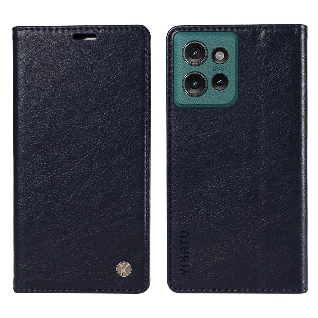 YIKATU YK-006 For Motorola Edge 50 5G Case Wallet Litchi Grain Leather Phone Cover Magnetic Auto-Absorbed