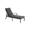 Chaise Longue De Jardin Avec Coussin En Coton, Chaise Longue De Piscine Réglable En Aluminium Antirouille, Grise (1 Pièce).