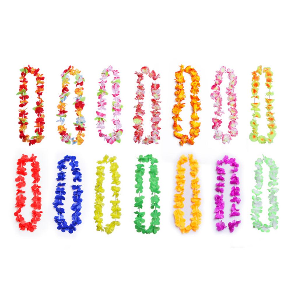 50 Pcs/100 Pcs  Wreath Set Garland Artificial Necklace  Flowers Leis Party Supplies Hanging Pendant Decoration