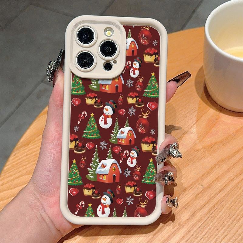 Colorful Christmas Pattern for iPhone16ProMax iPhone 14 Case 13/15 Cute Cartoon 12/11