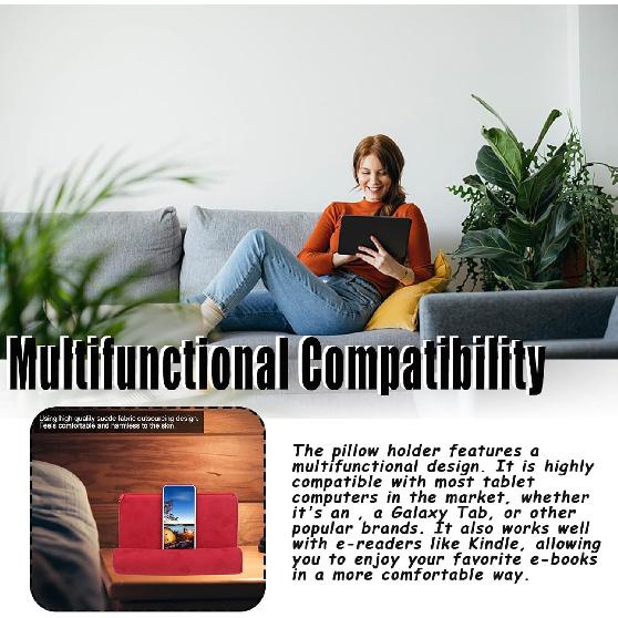 Pillow Tablet Stand Holder Mobile Phone Support Ipad Pillow Stand Lap Samhousing Bed Rest Cushion Tablet Reading Holder for Book Kindle Tab iPad