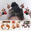 1 par bola de cabelo natal antler veado orelha grampos de cabelo acessórios para o cabelo tiaras de natal