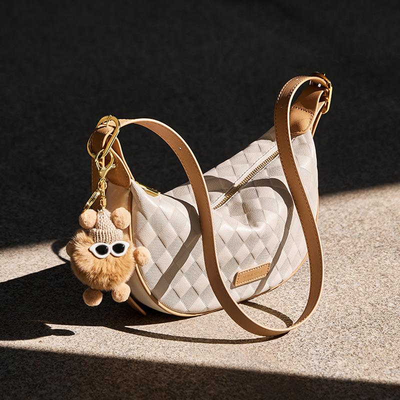 

Mrs. Qiao Women s Bag 2025 New Dumpling Bag Women s Crossbody Bag High-end Underarm Single Shoulder Genuine Leather Women s Bag Upper Width28.5CM/Lower W