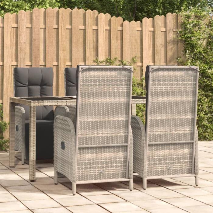 VidaXL Ensemble de salle à manger de jardin 5 pcs avec coussins Gris 3185031