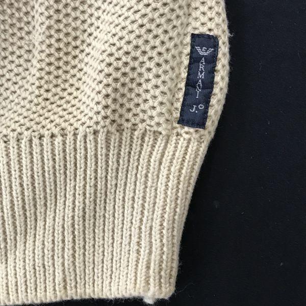 ARMANI JEANS Cotton Knit Hoodie Japan Agent Men’s M USA-S Beige Hoodie Jacket(USED)