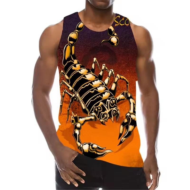 Scorpion 3D Printed Tank Tops Men's Fashion Streetwear Oversized Sleeveless Tank Top Bodybuilding Fitness Gym Vest Man Clothing