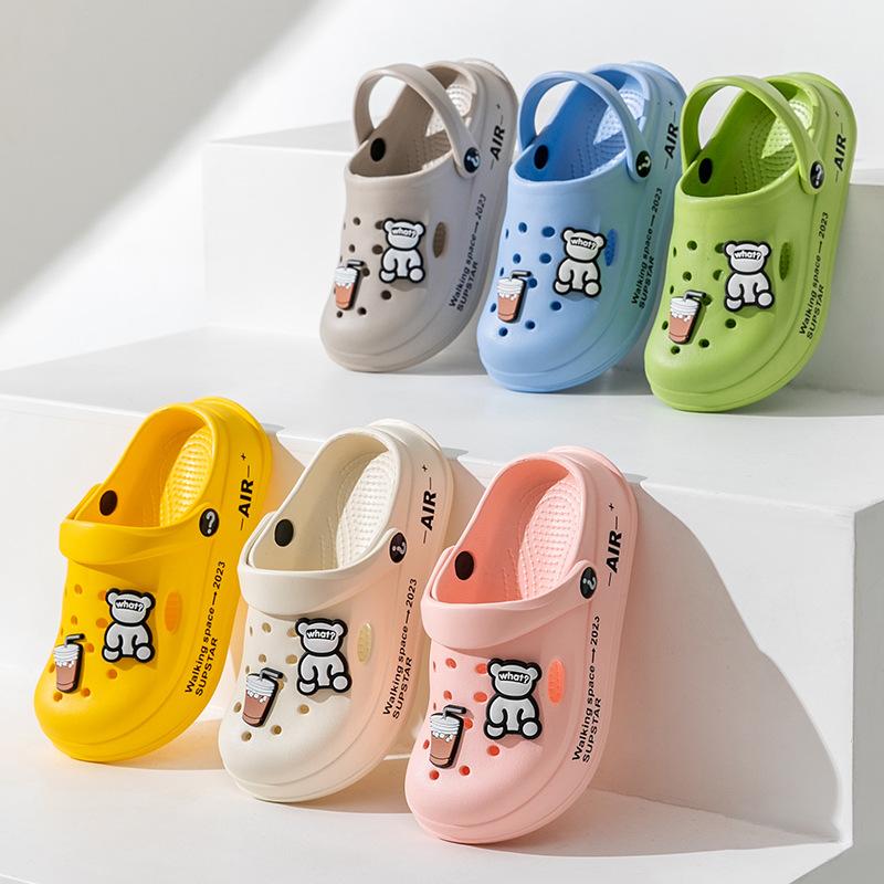 

Children s slippers summer girls non-slip boys baotou children soft-soled hole shoes baby cool slippers 24-25 [Inner length 170mm]