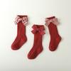 Bowknot Toddler  Hosiery Casual Bow Middle Tube Socks New Red Socks  Children
