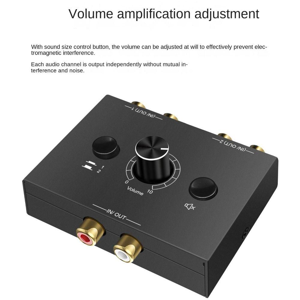 3.5mm Jack Audio Switcher Stereo Audio Decoder Amplifier Two-way Audio Splitter  Home