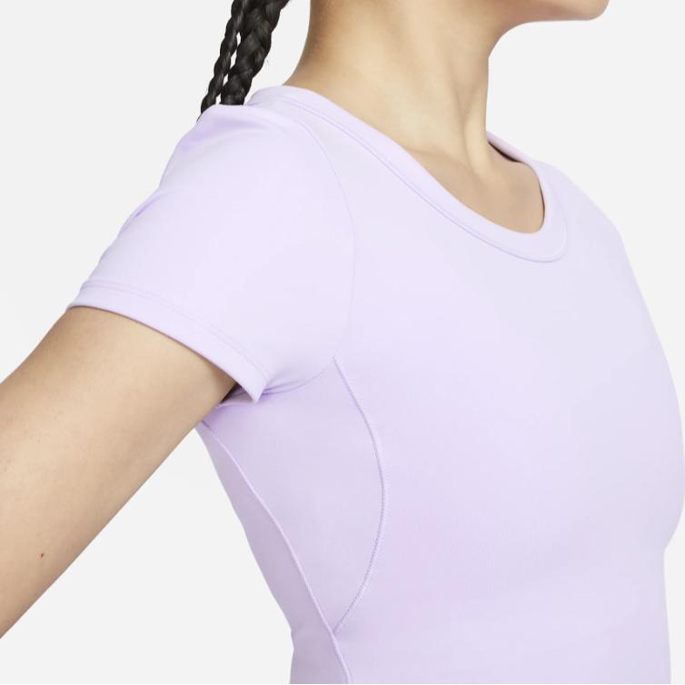 Nike Solid Color Round Neck Slim Fit Short Sleeve Casual T-Shirt Women Tops Light-Purple FN2805-512