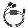 JSER Micro USB To Dual Port Micro USB Female Hub Cable for Flash Laptop, Mouse, Disk.