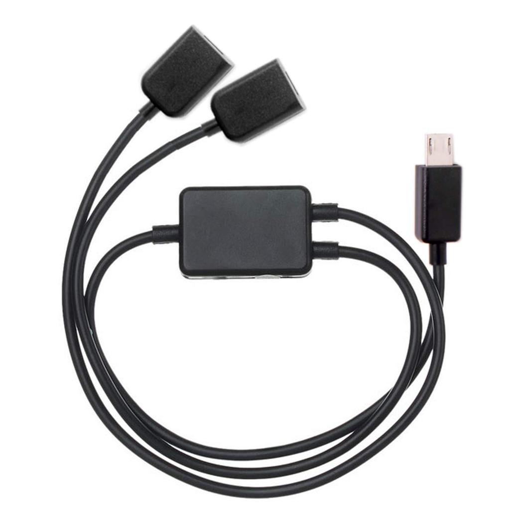 JSER Micro USB To Dual Port Micro USB Female Hub Cable for Flash Laptop, Mouse, Disk.