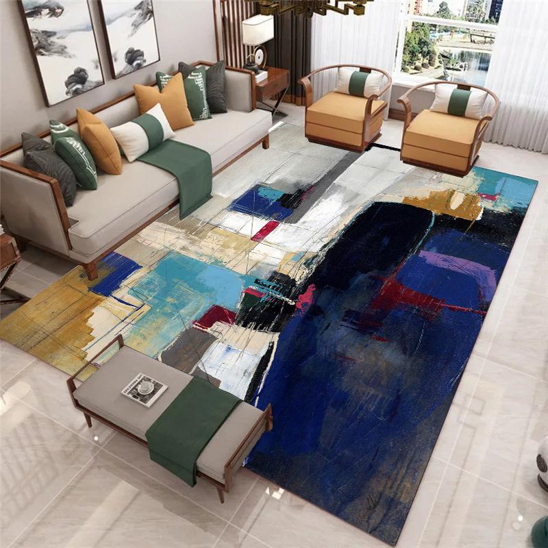 Teppich im nordischen Stil Schmutzabweisend Rutschfest Couchtisch Großflächig Wasserabsorbierend Wohnzimmerteppich Haushaltsteppich