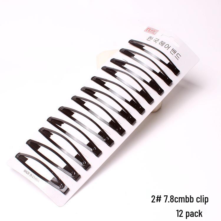 Korean Style Black Hair Accessories: Classic Water Drop BB Clips, 12-Piece Set for Flyaway Bangs