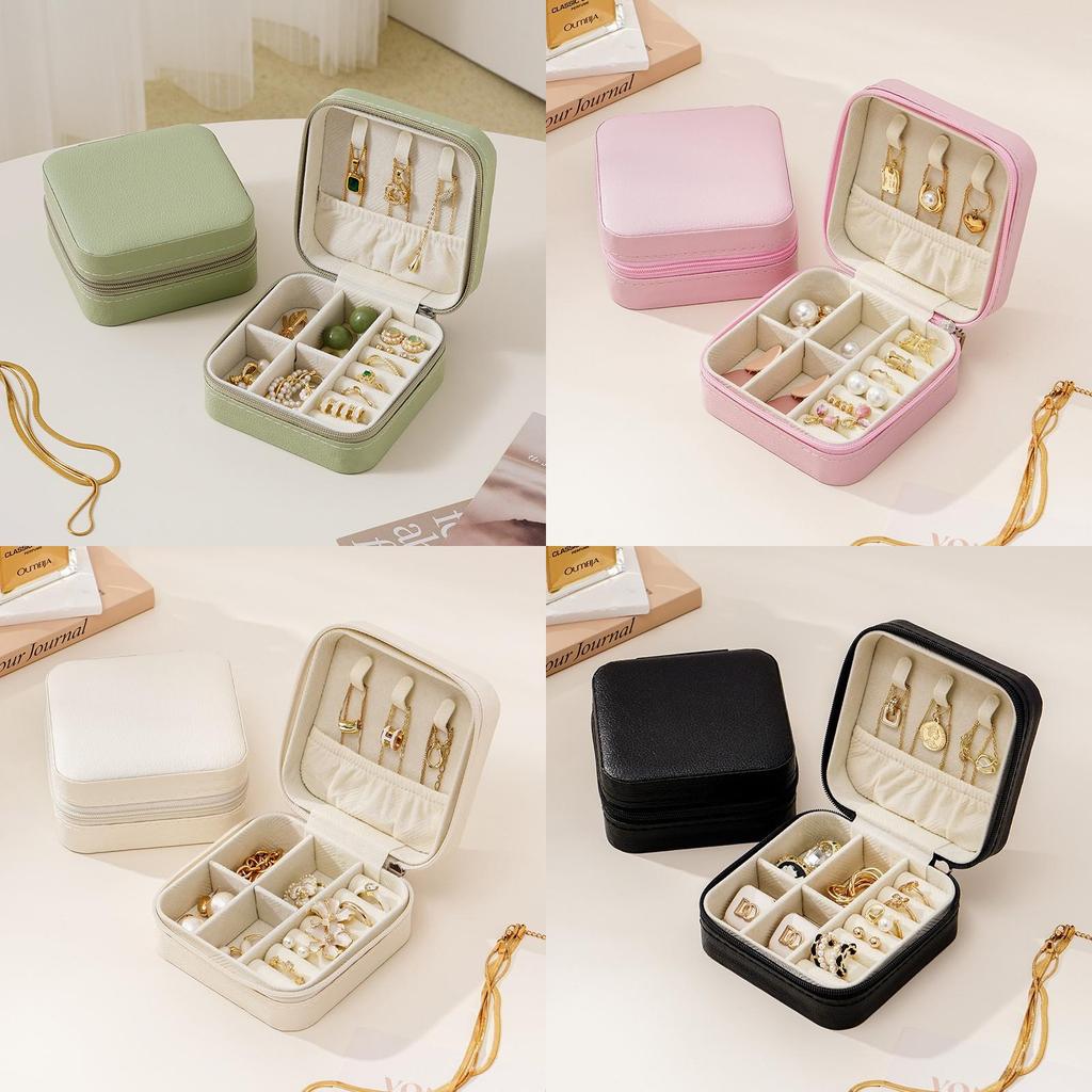 Classic Leather Jewelry Box With Compact Design For Travel And Gift Use