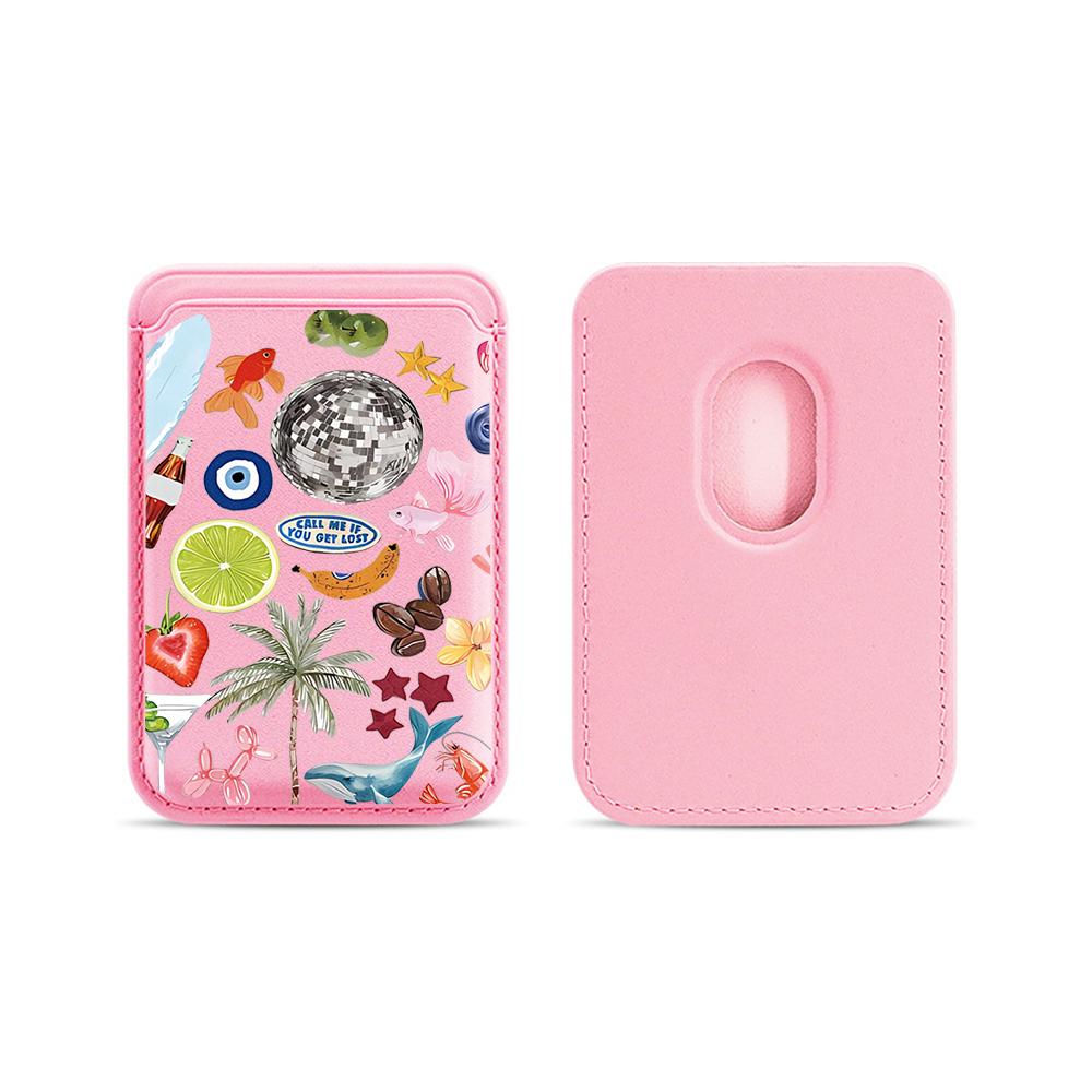 

Trend Collage Leather Card Wallet Cover Phone Card Holder Magnetic Case Suitable For all iPhone For Magsafe Card phone Back Bag