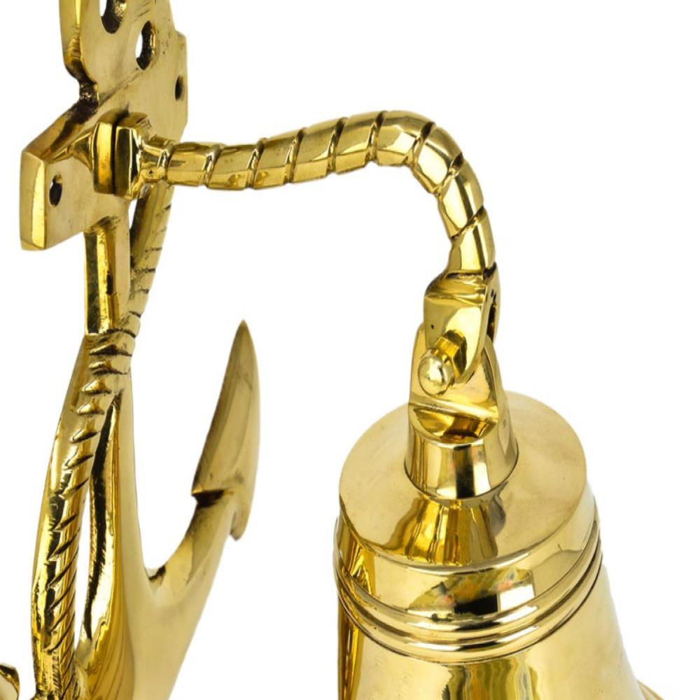 Handgemachte Schiffsglocke aus Messing im Antik-/Vintage-Stil, massiv, antik, poliert, hochwertige nautische Bootsglocke, maritime Marine-Schiffsdekor & Geschenke – groß, 27,9 cm