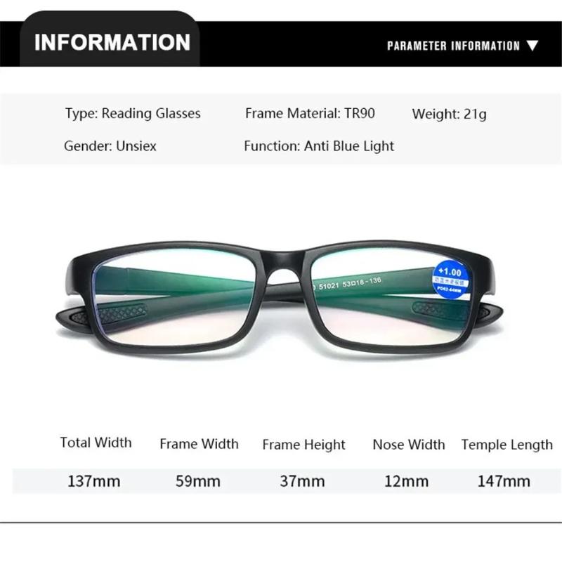 Fashion HD Anti Blue Light Blocking Reading Glasses Classic for Man Woman Presbyopia Eyeglasses Hyperopia Eyewear Vision Care