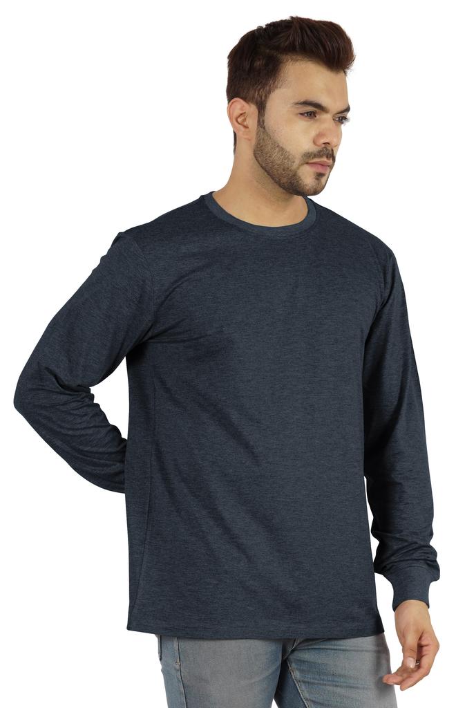 Inkmeso Men  S Cotton Long Sleeve T-shirt Basic Crew Neck Shirt