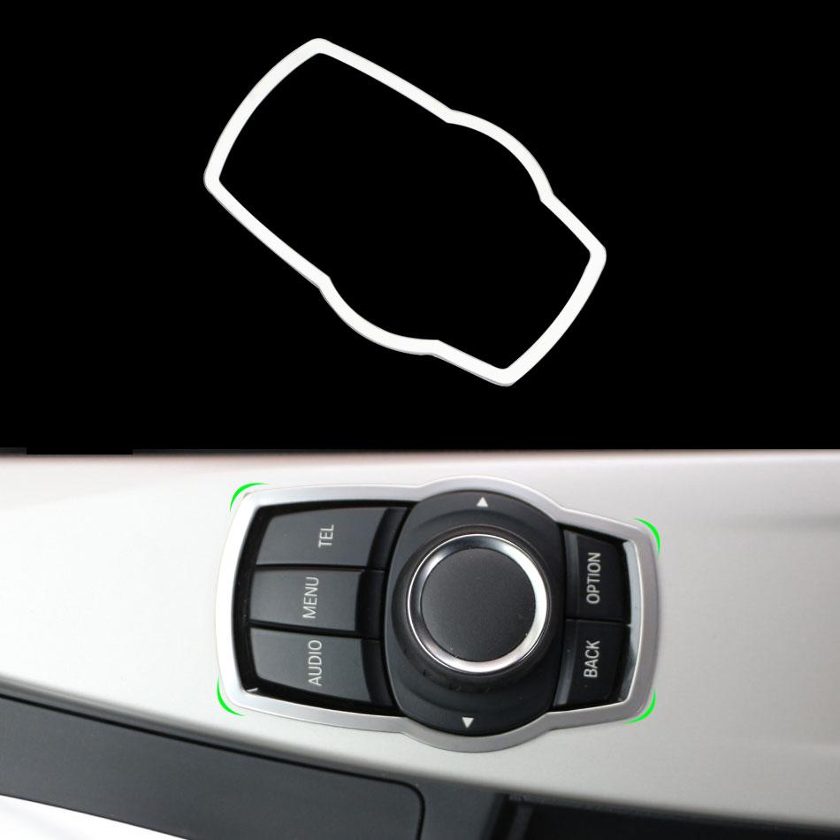 Aluminum Alloy Car Multimedia Panel Button Trim Cover for BMW 1 3 5 7 Series X1 X3 X5 X6 Interior Decorative Accessories