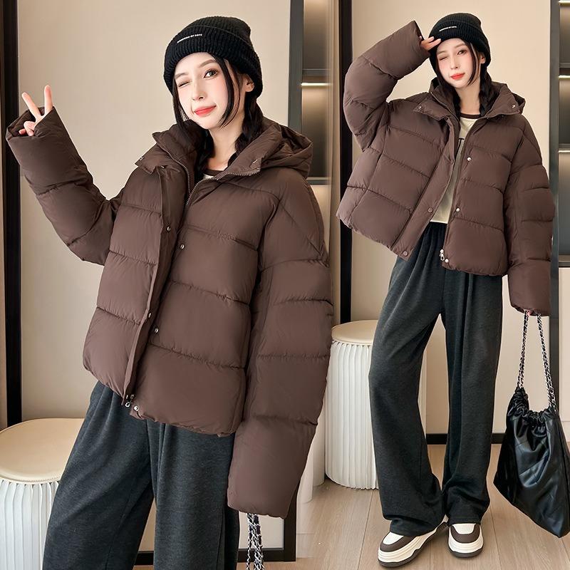 Long Sleeve Casual Short Down Cotton Clothing Women's Small Winter New Thickened Bread Clothing Jacket