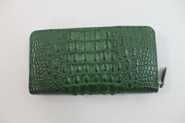Kimono Crocodile Wallet Green Genuine Back Leather Matte Finished Single Piece Leather Centered Crown Top Quality Product [Luxury Store]