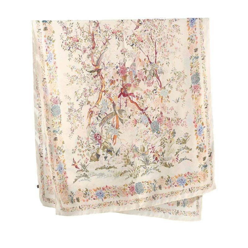 Pastoral High Sense Women's Printed Cotton and Linen Long Towel Fashion Autumn and Winter Warm Scarf Yarn Sunscreen Yarn