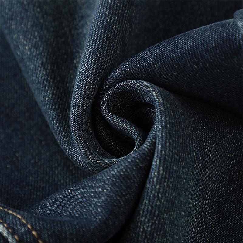 Dark Blue Retro Loose Fit Women's Wide-Leg Jeans - Autumn/Winter 2024, Floor-Length Narrow Straight Leg, Slimming Design.