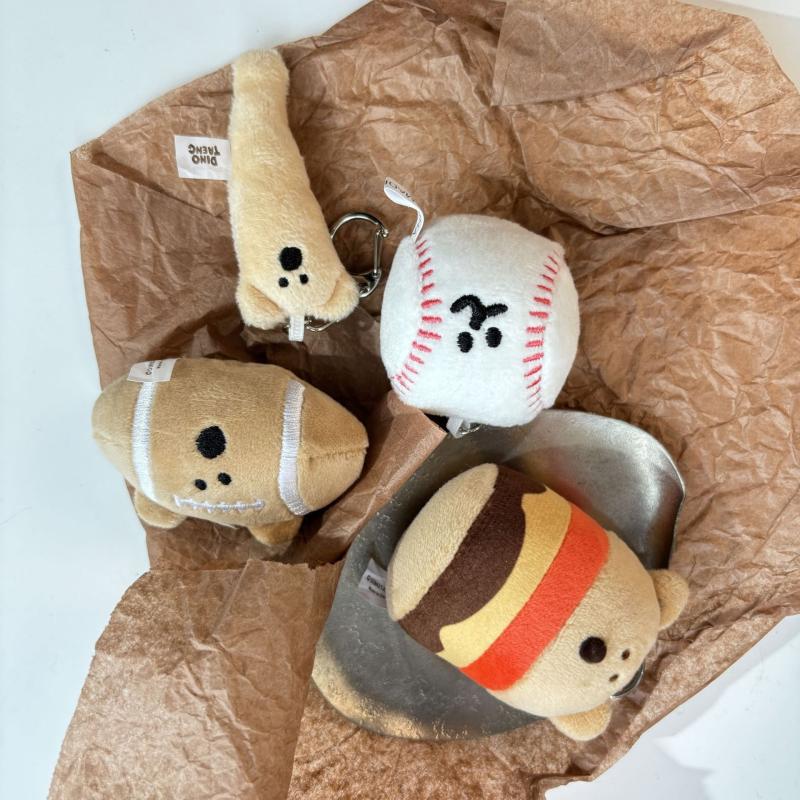 Funny Kawaii Ball Plush Pendant Keychain Cartoon Cute Bear Keychain Creative Backpack Decoration Accessories Gifts