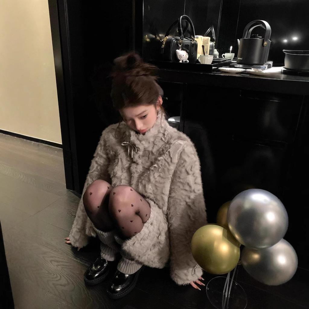 Mao Mao Jacke Pelz integrierte Damen Pelz 2024 neue Winter Mao Mao verdickt warm ausländischen Stil modischen Mantel