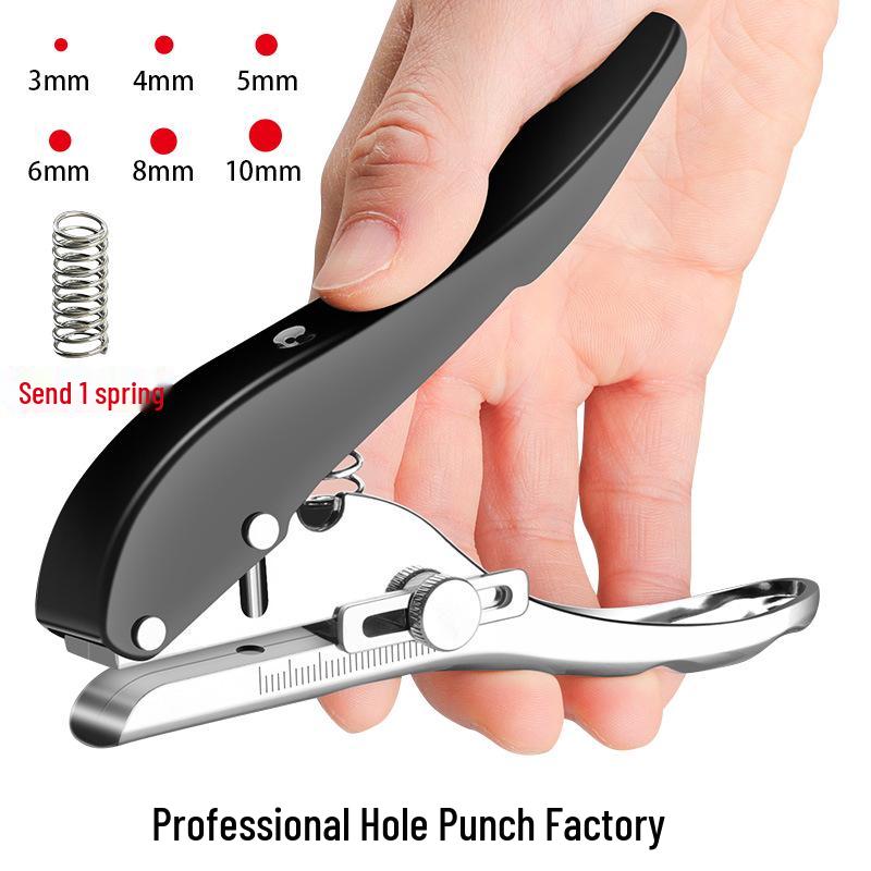Handheld Round Hole Puncher for Paper, PVC Cards, and Eyelets