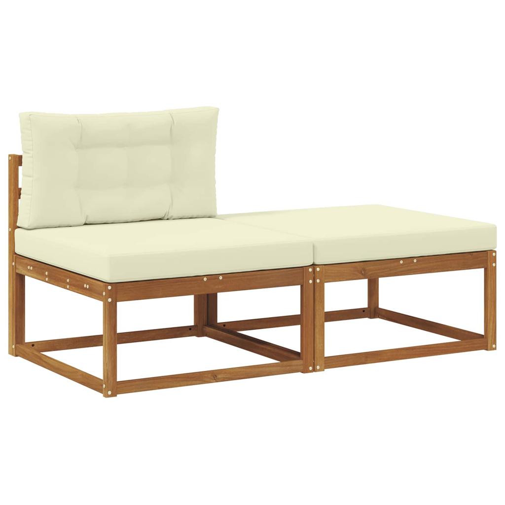 Sectional Sofa Units with Cushions 2 Pieces Natural